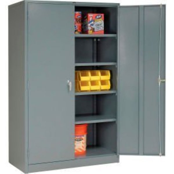 Global Equipment Storage Cabinet, Turn Handle, 48"Wx24"Dx78"H, Gray, Unassembled 603357GY